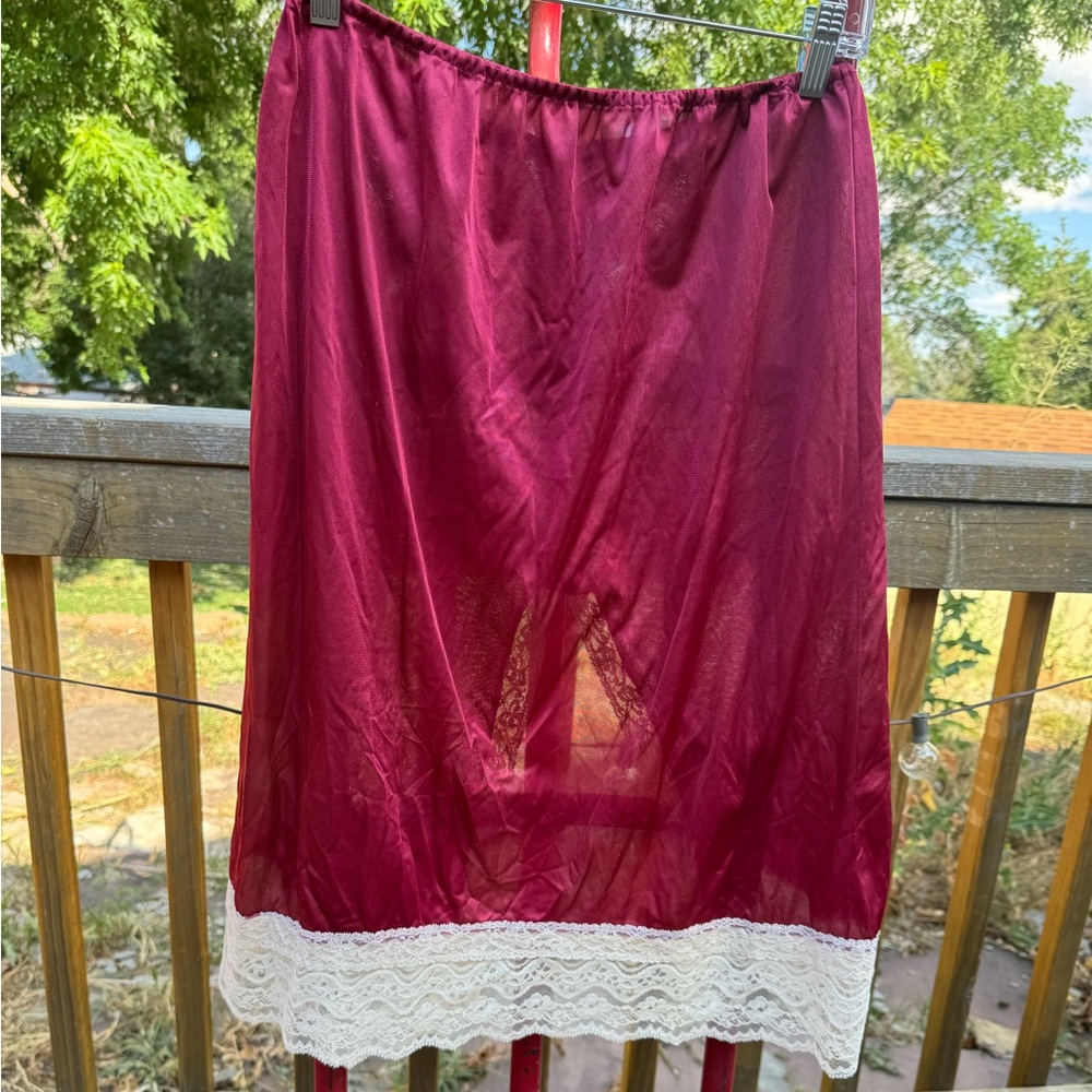 Vintage midi satin slip skirt